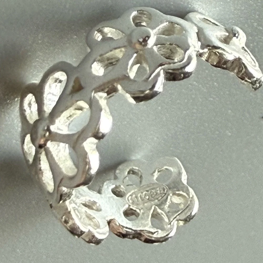 Sterling Silver Flower Cuff Earring